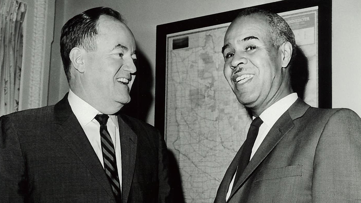 Hubert Humphrey and Roy Wilkins side by side